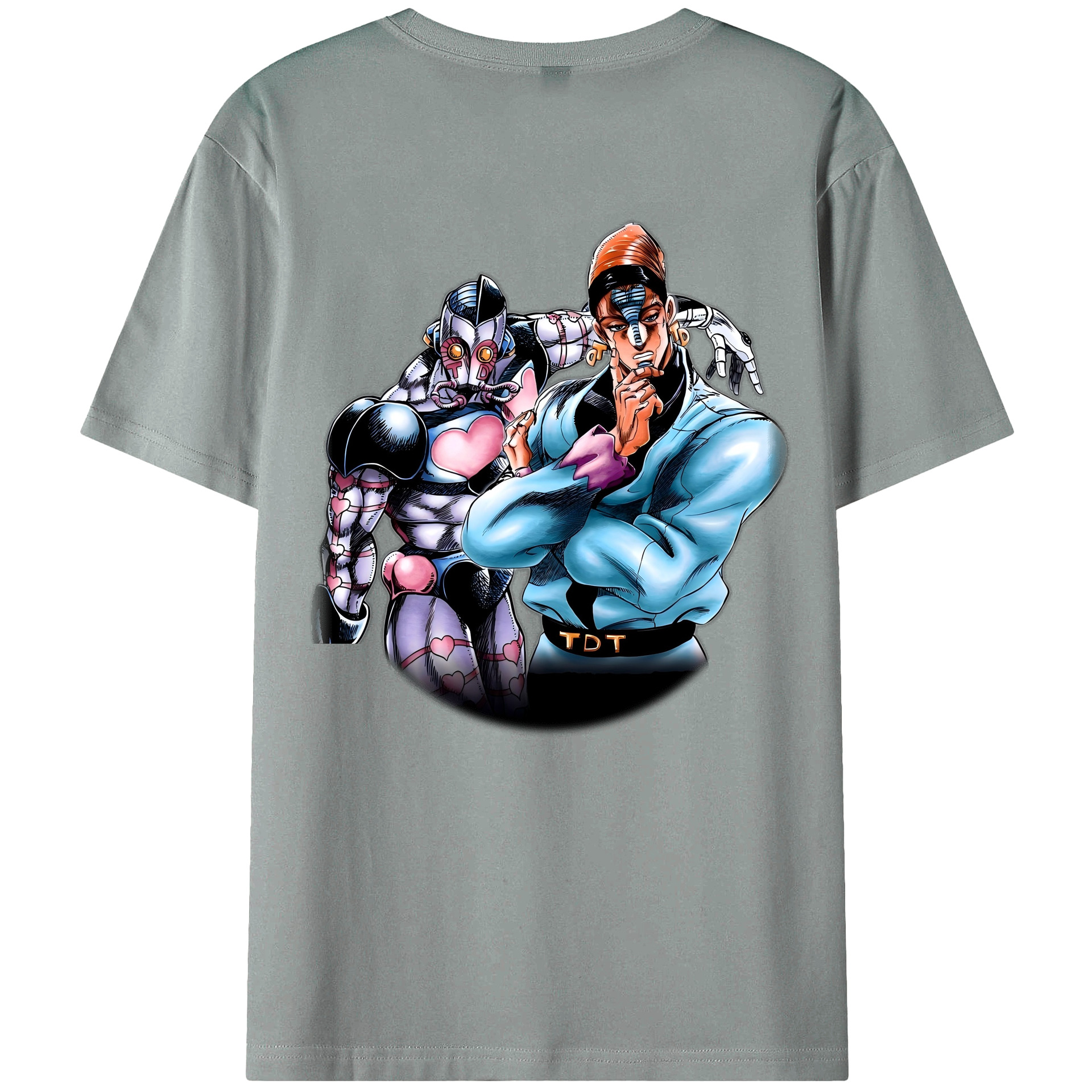（画像用） ジョジョの奇妙な冒険 ひがしかた じょうすけ JoJo's Bizarre Adventure Higashikata Josuke 綿100％ メンズ半袖Tシャツ（バックプリント） 通気性
